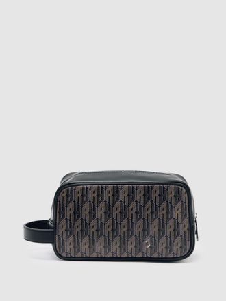 Reiss Grey Multi Coated Canvas Monogram Wash Bag