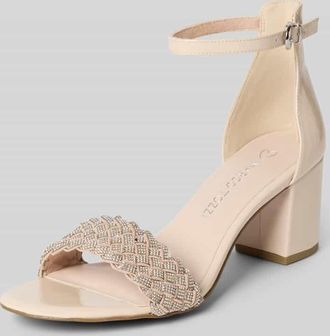 Marco Tozzi Marco Tozzi Sandaletten mit Strasssteinbesatz und Blockabsatz in Rose, Größe 40