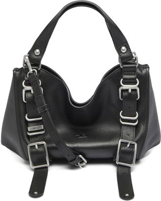 Diesel D-One-Small top-handle bag in treated leather - Handbags - Woman - Black