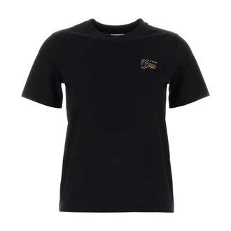 Burberry Cotton T-Shirt - female - Burberry - T-Shirts - Black - XS - Tops