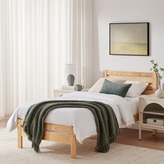 Furniturebox Declan Solid Pine Single Bed Frame in Light Oak