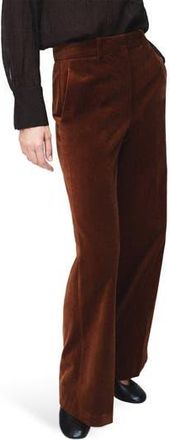 Mango Velvet Straight Leg Pants in Burnt Orange at Nordstrom Rack, Size 4