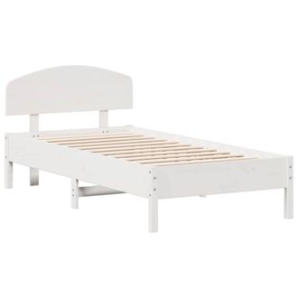 Berkfield Home Beautiful Bed Frame Frame White 75x190 cm Small Single Solid Wood Pine