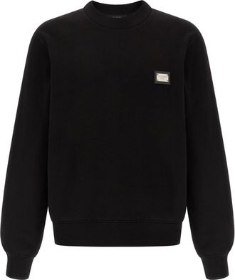 Dolce & Gabbana Black Logo Plate Sweatshirt