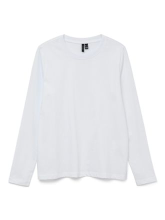 Vero Moda Langarmshirt VERO MODA VMPAULINA LS T-SHIRT GA JRS NOOS, Damen, Gr. XS, weiss (hellwei&szlig;), Jersey, Obermaterial: 100% Baumwolle, unifarben, normal, Run