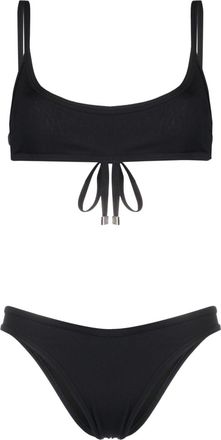 The Attico fine-ribbed bikini set - women - Polyamide/Elastane/Elastane/Polyamide - L - Black