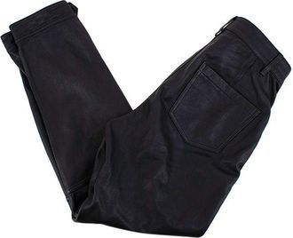 J Brand black cropped leather trousers