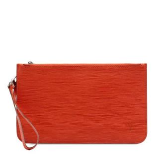 Louis Vuitton Pre-owned Neverfull Pouch - Dames - Pre-owned - Rood - Maat: ONE Size Leer