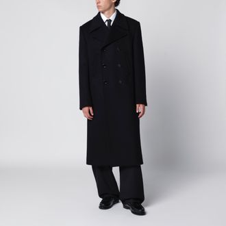 Balenciaga Cappotto lungo double face in lana doppia nero