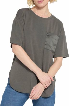 Lyss&eacute; Jazmine Mix-Media Top In Heather Grey