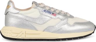 Autry Womens Sneakers Reelwind Low-Top White-Silver Cow Hide Trainers White/silver