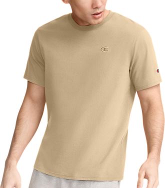 Champion Mens Classic T-Shirt, C Logo (Big & Tall), Western Khaki, XL