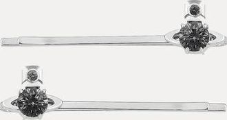 Vivienne Westwood Joaquina Bobby Pins Platinum-grey-cz Platinum-grey-cz Unisex