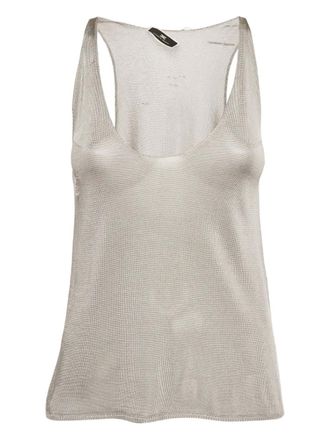 Elisabetta Franchi Ribgebreide tanktop - Grijs