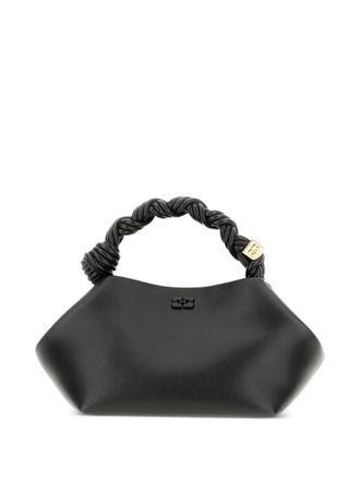 Ganni small Bou twisted-handle tote bag - Black