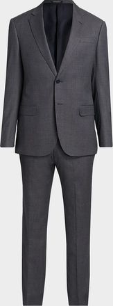 Emporio Armani Men & apos;s Wool Micro-Print Two-Piece Suit