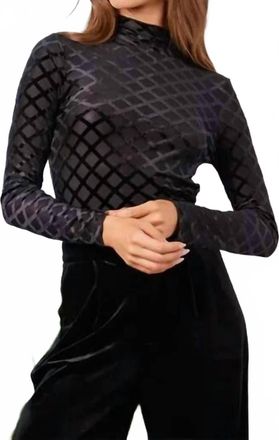 Bishop + Young Stroke Of Midnight Spence Burnout Velvet Top In Black
