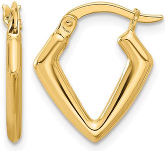 Diamond2Deal 14K Yellow Gold Polished Fancy Hoop Huggie Earrings