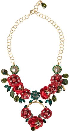 Dolce & Gabbana Kristal Statement Ketting Goud Multicolor - Dames - Kettingen - Veelkleurig - ONE Size - Accessoires