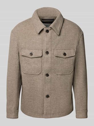 Selected Regular Fit Wolljacke mit Umlegekragen Modell MITCH in Taupe, Gr&ouml;&szlig;e M