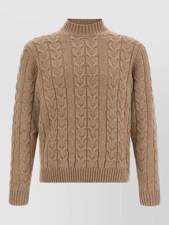 Zanone braided-knit virgin wool mock-neck jumper