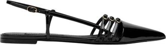 Dolce & Gabbana Zwarte Slingback Ballerinas van Lakleer - Dames - Ballerinas - Zwart - 39 EU - Leer - Schoenen