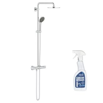 GROHE Columna De Ducha Con Mezclador Termost&aacute;tico Grohe Vitalio Joy System 210 Quickfix + Limpiador Grohe Clean