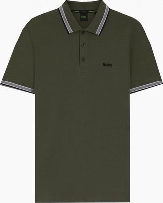HUGO BOSS Mens Hugo Boss Khaki Brown Paddy Polo Shirt - Green - Size: 42