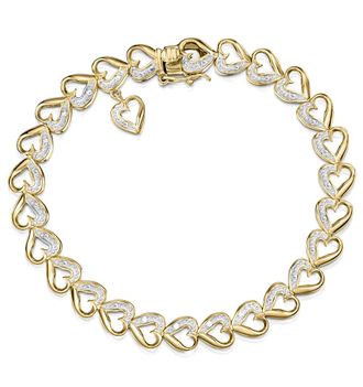 The Diamond Store Diamond 18K Gold Vermeil Heart Bracelet