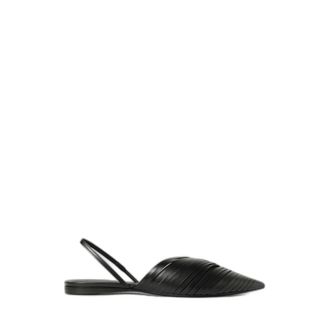 Emporio Armani Laser-cut Ballerina Slingback - Dames - Schoenen - Zwart - Maat: 36 EU Leer