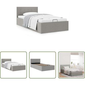 vidaXL Letto con vano - Giroletto Idraulico Contenitore Grigio Chiaro Tessuto 100x200cm