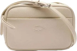 Lacoste City Court Leren Schoudertas (Wit)