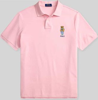 Polo Ralph Lauren Regular Fit Poloshirt aus reiner Baumwolle mit Polo Bear Stitching in Rosa, Gr&ouml;&szlig;e XL