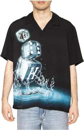 HUF Skidrokyo S/S Resort Top - Heren - Korte mouwen Overhemden - Zwart - XL - Rayon - Overhemden