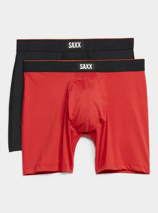 Saxx Mens 6 black/red boxer briefs MULTI-SPORT MESH 2-pack