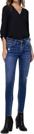 Flying Monkey Surfs Up Mid Rise Ankle Skinny Jean In Blue