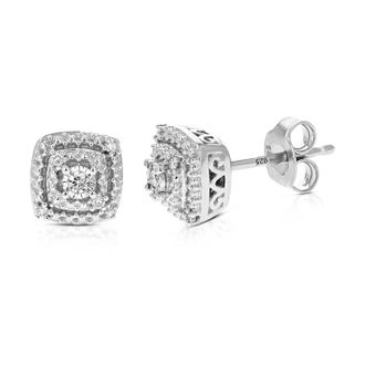 Vir Jewels 1/10 cttw Lab Grown Diamond Composite Earrings in Sterling Silver With Push Backs For Women