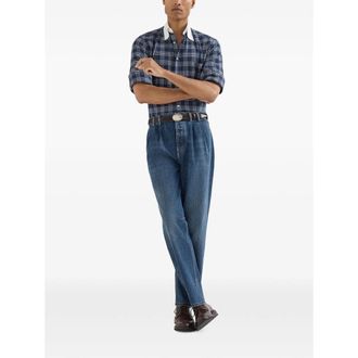 Brunello Cucinelli Double Pleat Denim Jeans - Blue