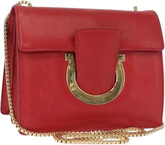 Ferragamo Pre-owned Mini Bags, female, Red, Size: ONE SIZE Pre-owned Leather Shoulder Bag