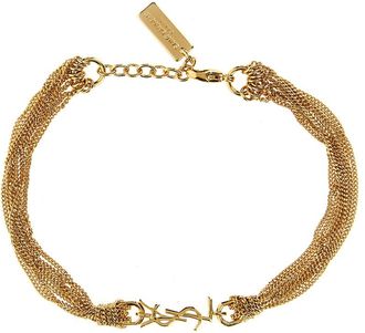 Saint Laurent Gold Cassandre Tassel Bracelet