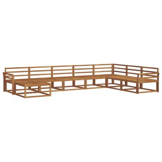 vidaXL Conjunto De Sof&aacute;s De Exterior 8 Pcs Natural Vidaxl