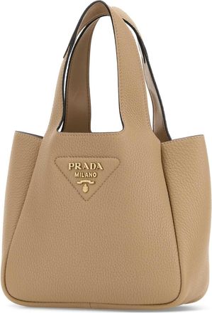 Prada Womens Shoulder Bag Beige Leather
