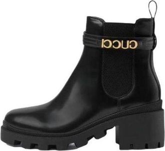 シューズ・サンダルその他 GUCCI Signorina black leather boot 827860_AADP3_1000_001_100_0000