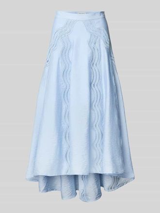 Copenhagen Muse Regular Fit Midirock mit Lochmuster Modell Cole in Hellblau, Gr&ouml;&szlig;e XL