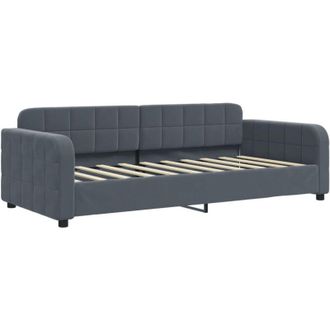 vidaXL Sof&aacute; Cama Terciopelo Gris Oscuro 90x190 Cm Vidaxl