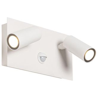 QAZQA Qazqa - Outdoor Wall Light White Incl. led 2-Light Motion Sensor - Simon