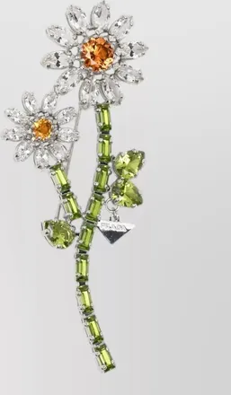 Prada crystal-embellished brooch
