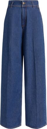 Alberta Ferretti Wide-Leg Denim Trousers with High Waist