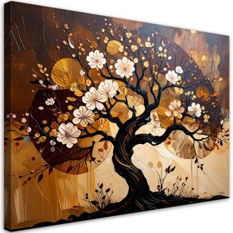 Artgeist Artgeist - Quadro su tela, Albero della vita Astrattismo Paesaggio Marrone - 60x40