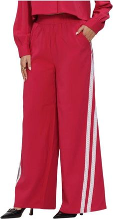 Refined Department Dolce Wijde Broek - Dames - Wijde Broeken - Rood - S - Polyester - Broeken